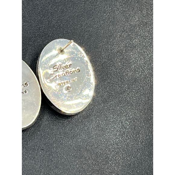 Silver Creations Gundi Vintage Sterling Silver Banded Agate Oval Pierced Earring - Picture 8 of 12